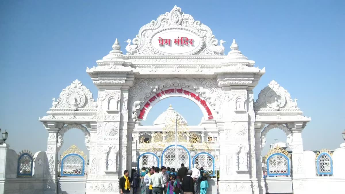 Prem Mandir (Temple of Divine Love) in Vrindavan, Mathura Braj Bhoomi - Real Darshan Photograph